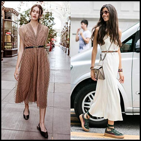 Elastic Stretch Belt for Dresses Retro Skinny Thin Waist Belt
